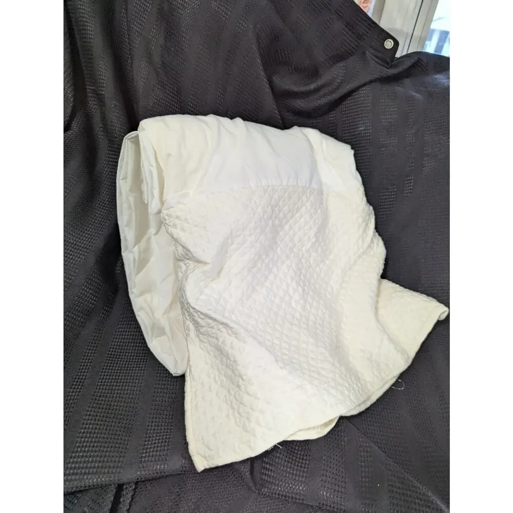 WEST POINT STEVENS! SET! SUPERB CREAM MINI WAFFLED DUVET COVER & BEDSKIRT! FL/QN